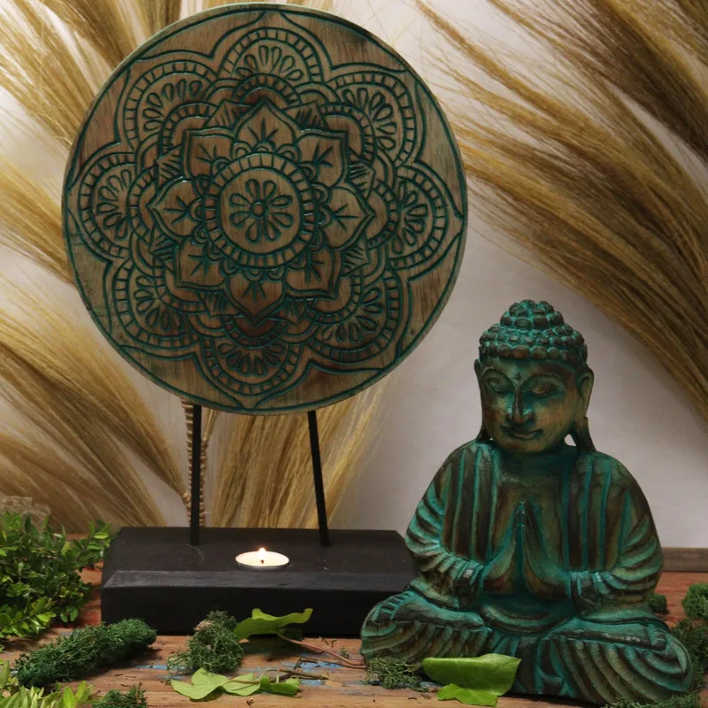 Buddha Feng Shui Set Mandala Verde — foto 1