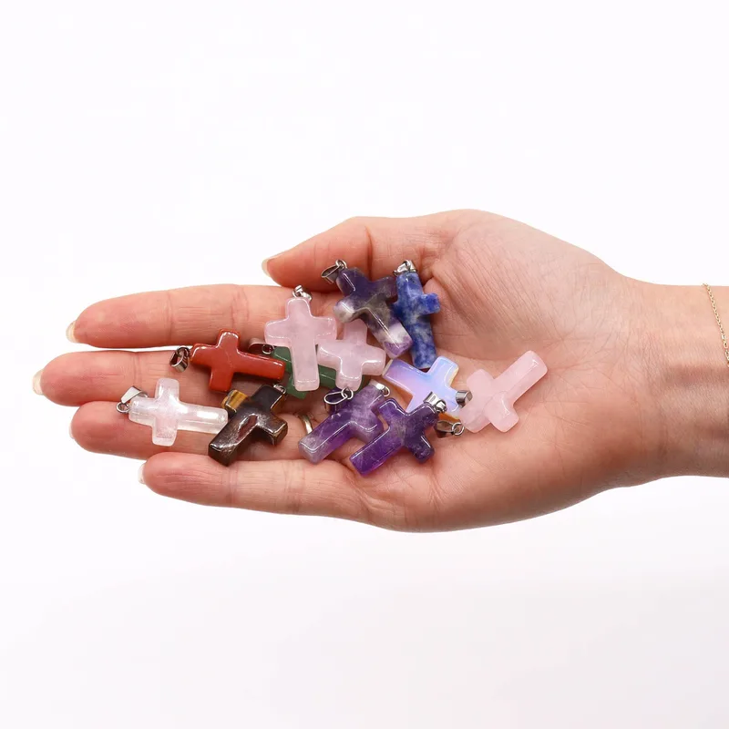 Gemstone Crosses Pendants 25x18mm — foto 1