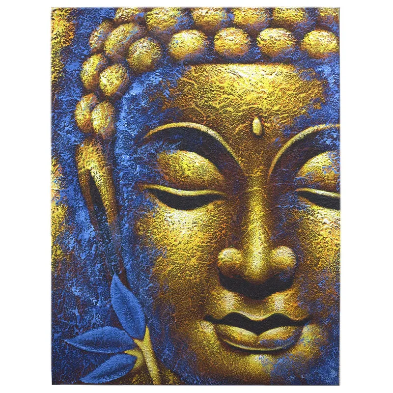 Buddah Painting Oro Face & Lotus Fiore — foto 1