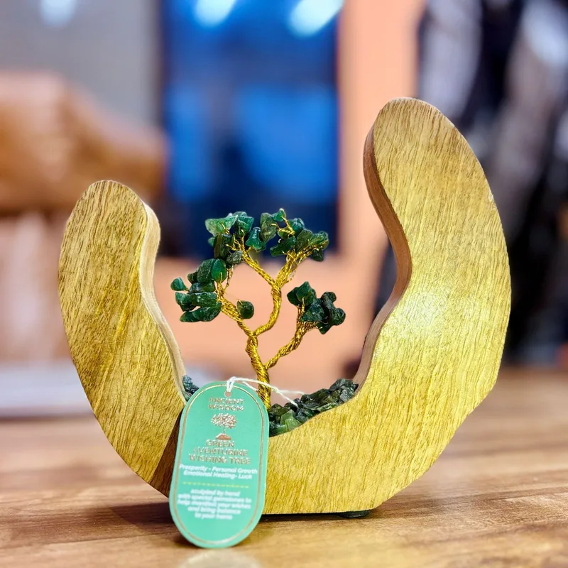 Gemstone Albero Garden Mango Legno Open Ring Verde Aventurine 60 chipstones