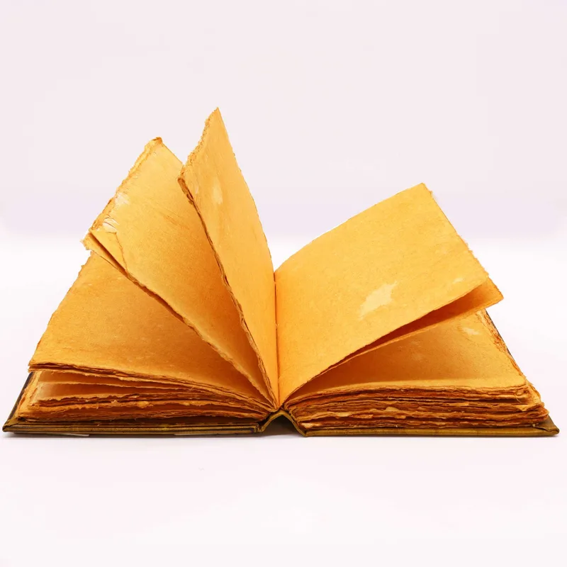 Heafty Coffee Tan Book Zinc Owl Decor 200 Deckle Edges Pages 26x18cm — foto 2