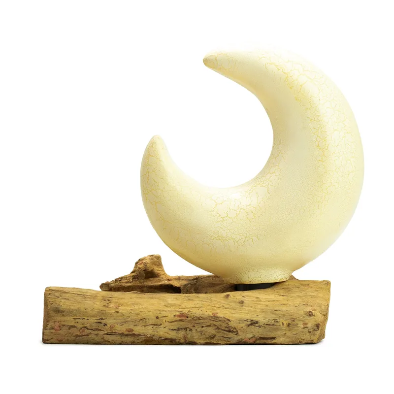 DriftGlow Lamp Crackle Half Moon Shade Grey — foto 2