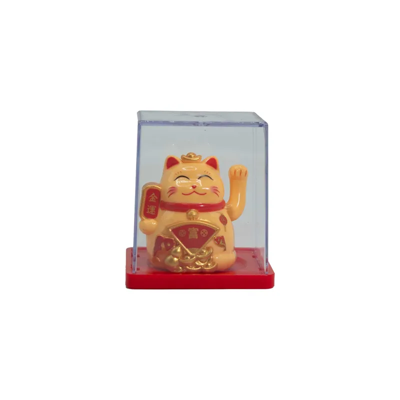 Mini Solar Powered Money Cat in Scatola - Yellow