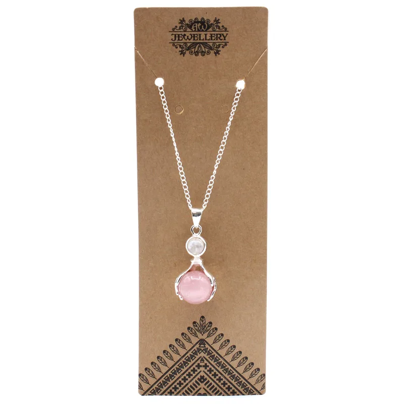 Gemstone Healing Hands Pendant Rosa Quartz — foto 1