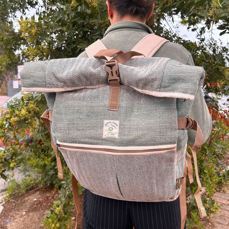 Hemp Trekking Rolling Backpack Sage — foto 3