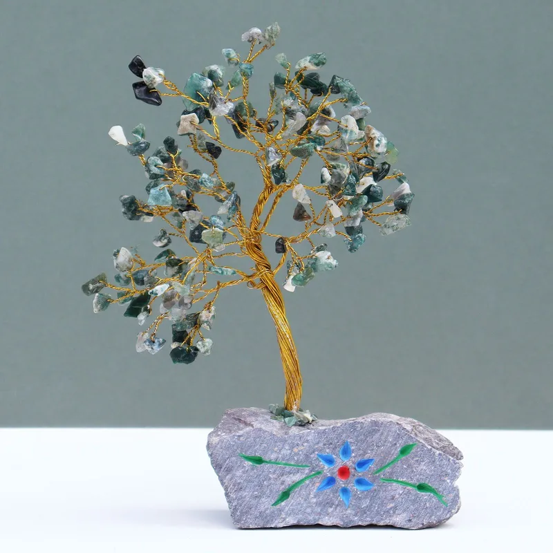 Moss Agate Gemstone Albero 160 Stones