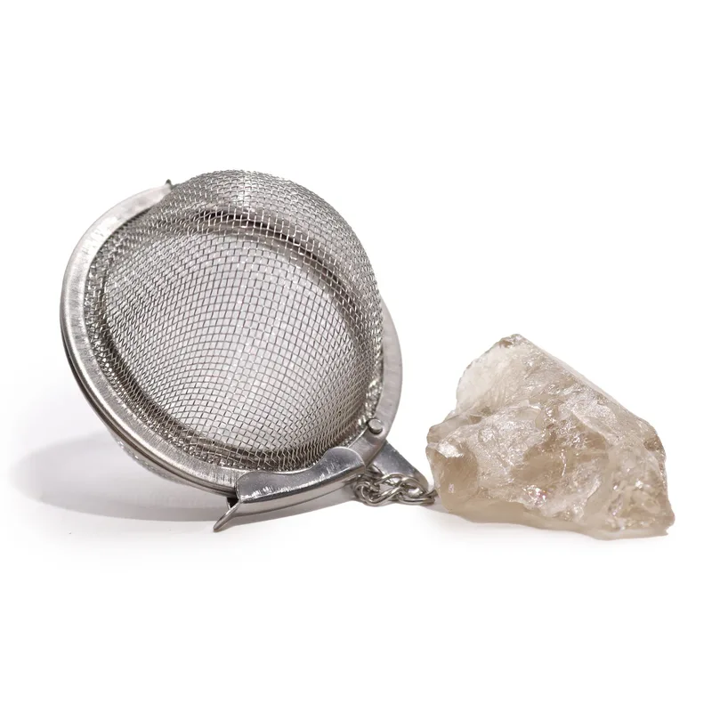 Raw Crystal Gemstone Tè Strainer - Smoky Quartz — foto 3