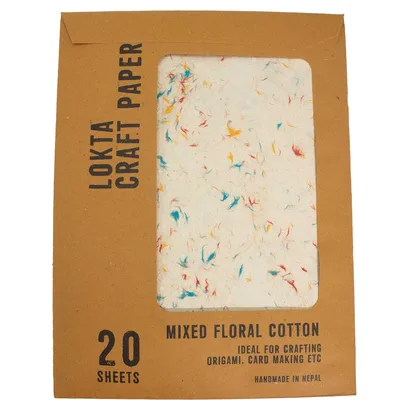A4 Lokta Craft Paper Mixed Floral Cotton — foto 1