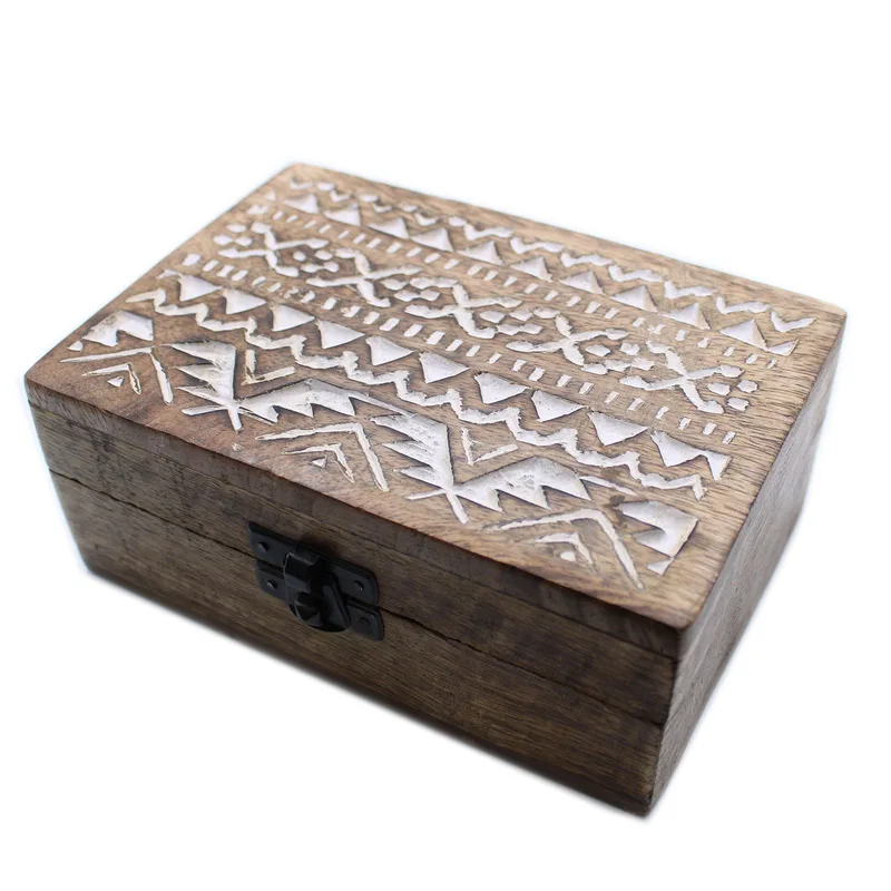 Bianco Washed Wooden Scatola 6x4 Slavic Design