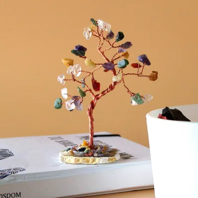 Gemstone Albero - Multi Stones on Naturale Agate Base (35 stones)