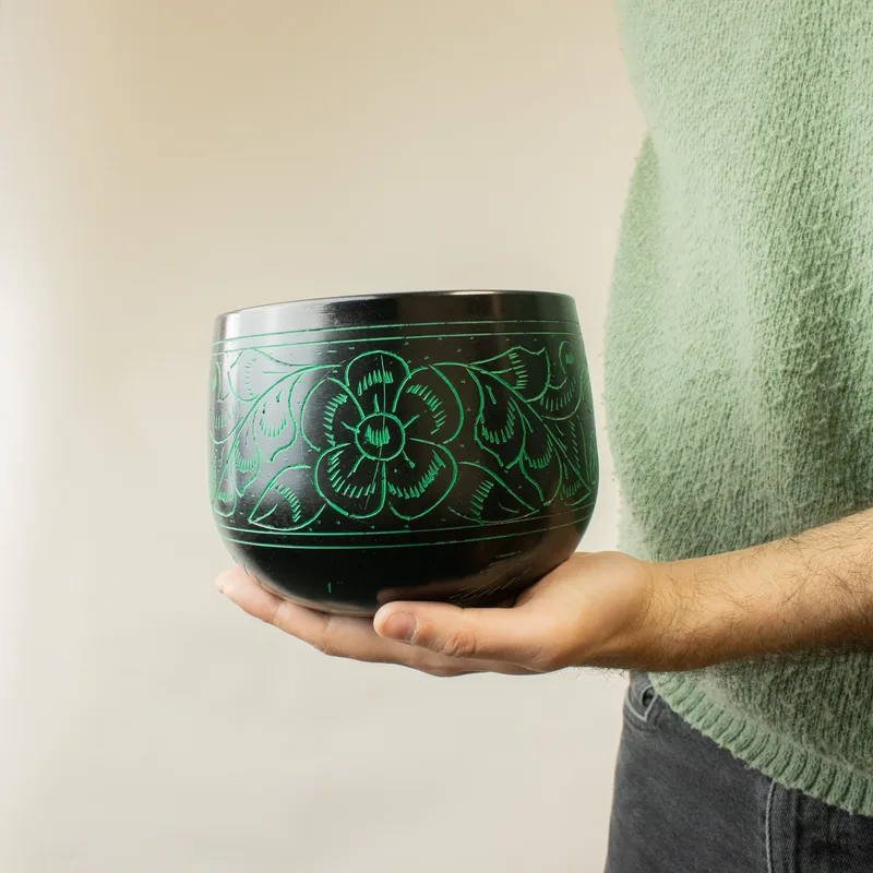 Cauldron Singing Bowl Magic Mushroom Verde — foto 3
