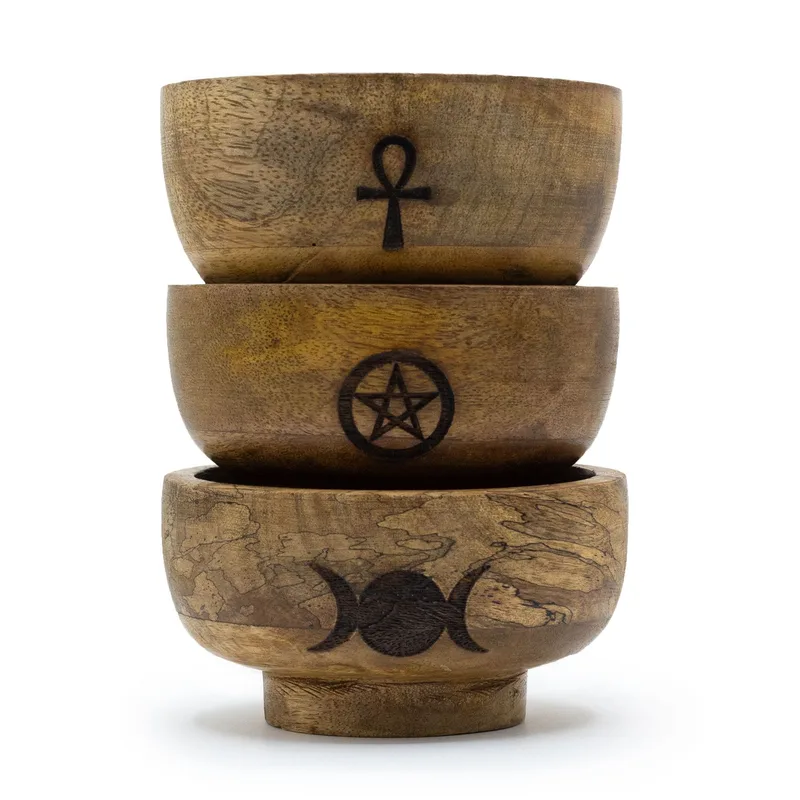 Small Ritual Bowl Incenso Cone Porta 11x6.cm - (Asst Pentagon etc) — foto 3
