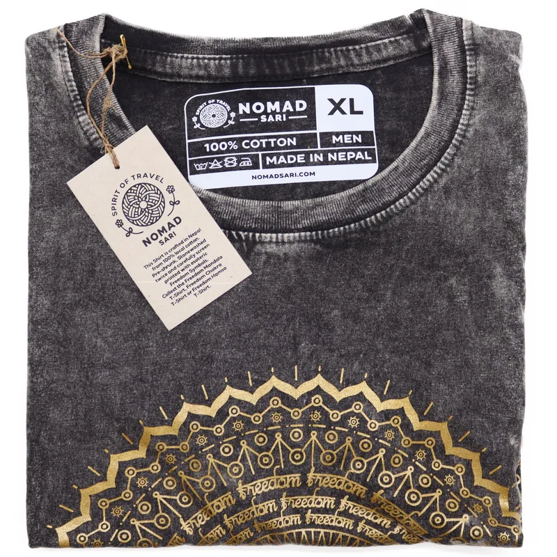 Nomad Sari Stonewashed Cotton T-Shirt – Mandala – Dark Grey – XL — foto 1