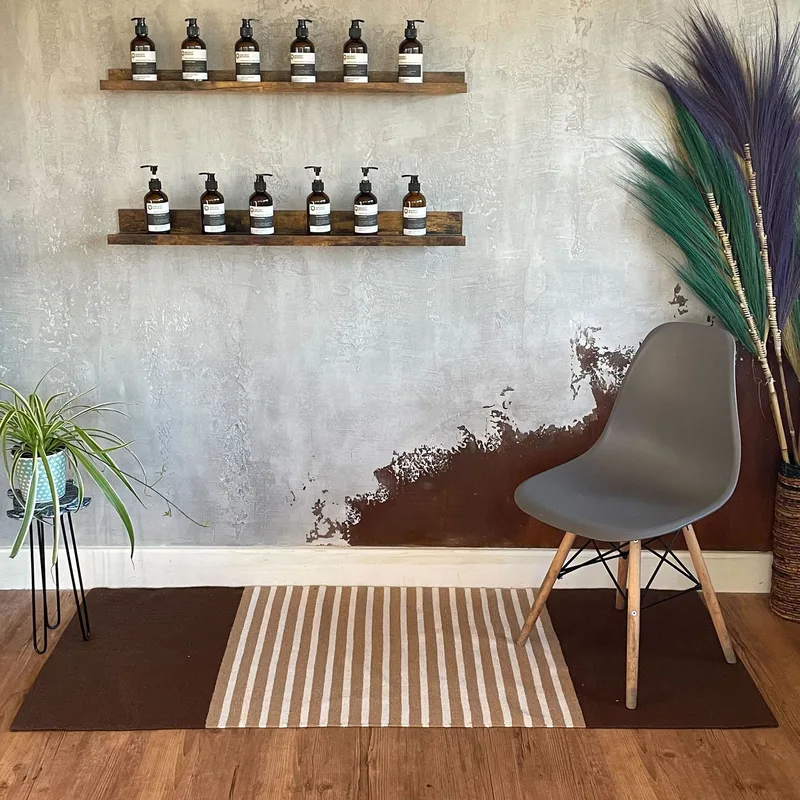 Indian Cotton Rug 70x170cm Dark Brown / Beige — foto 5