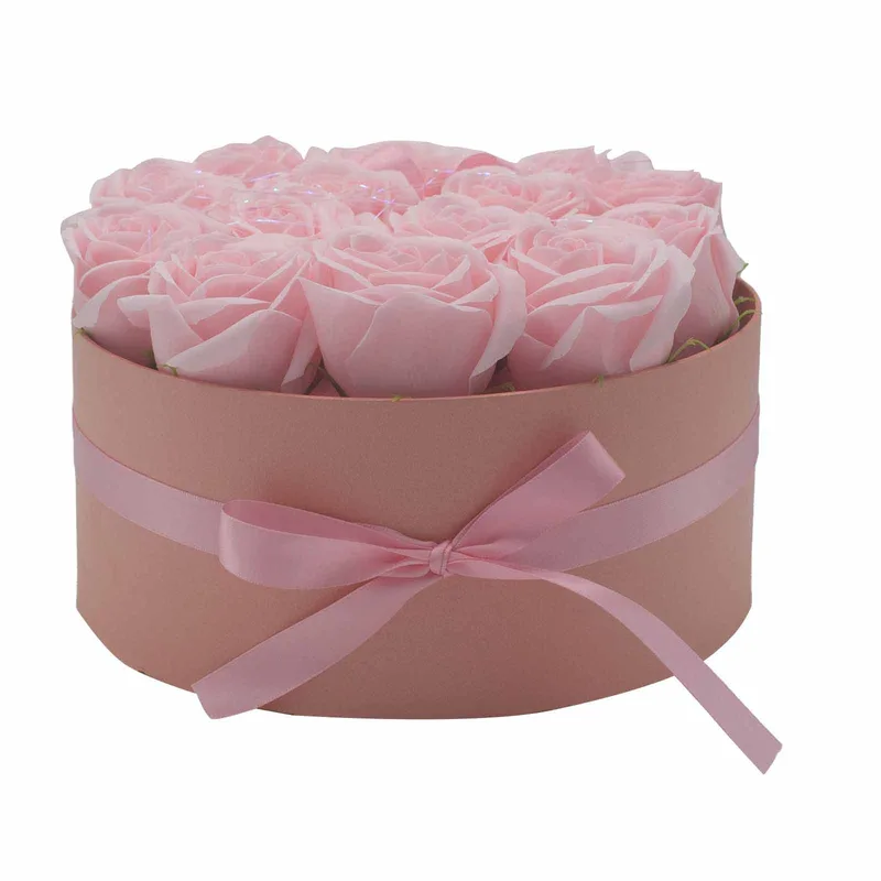 Sapone Fiore Gift Bouquet - 14 Pink Roses - Round — foto 6