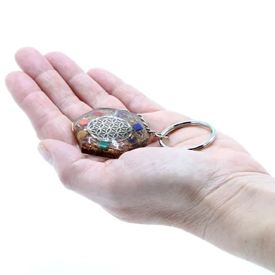 Orgonite Power Keyring Octagon Fiore of Life — foto 5