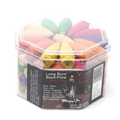 Long Backflow Incenso Cones - Assorted Profumi - 30 mins Burning time