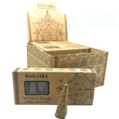Banjara Smudge Pyramid Cones Bianco Sage