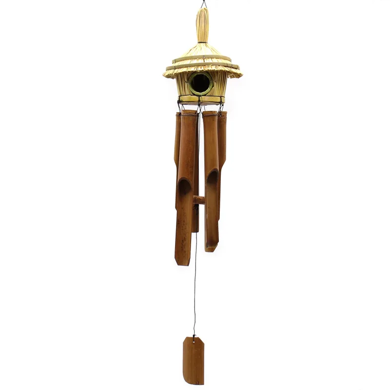 Round Seagrass Bird Scatola with Chimes 45x17cm — foto 4