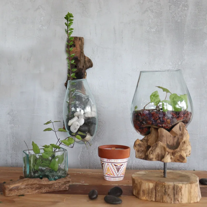 Molten Glass on Legno Hanging Bowl
