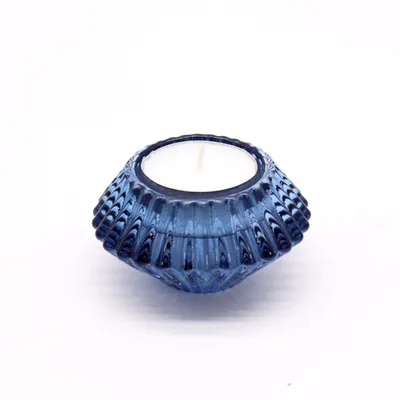 Set of 2 Fiore Flip Dinner Candela / Tealight Porta - Royal Blu — foto 1
