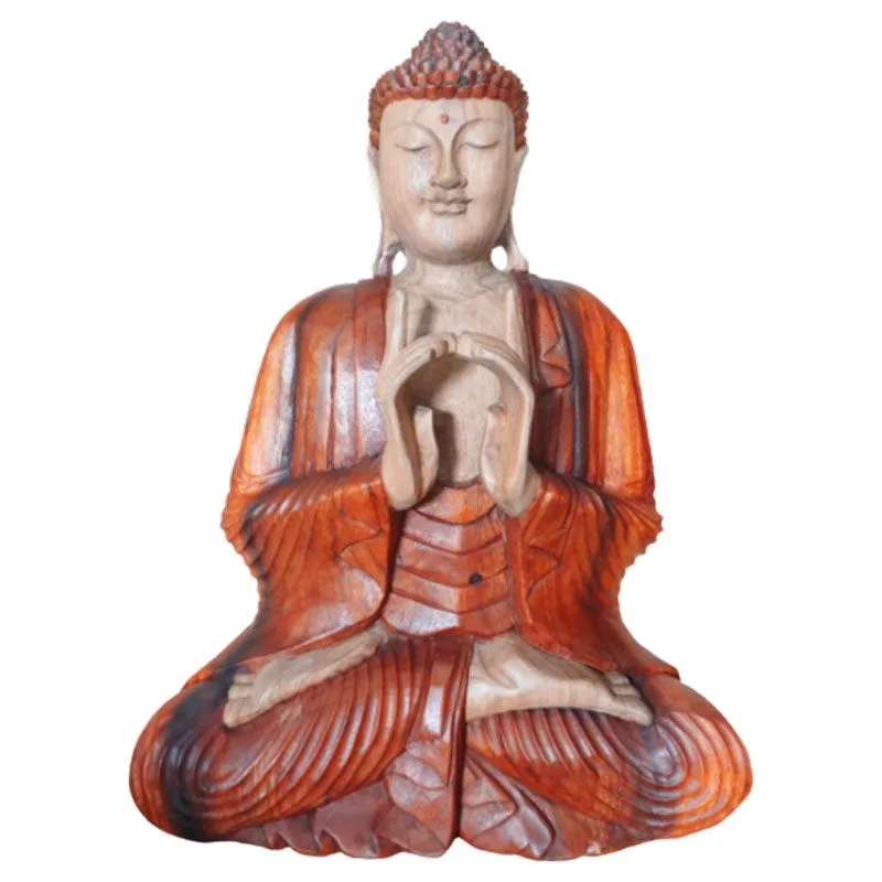 Hand Carved Buddha Statue 60cm Two Hands