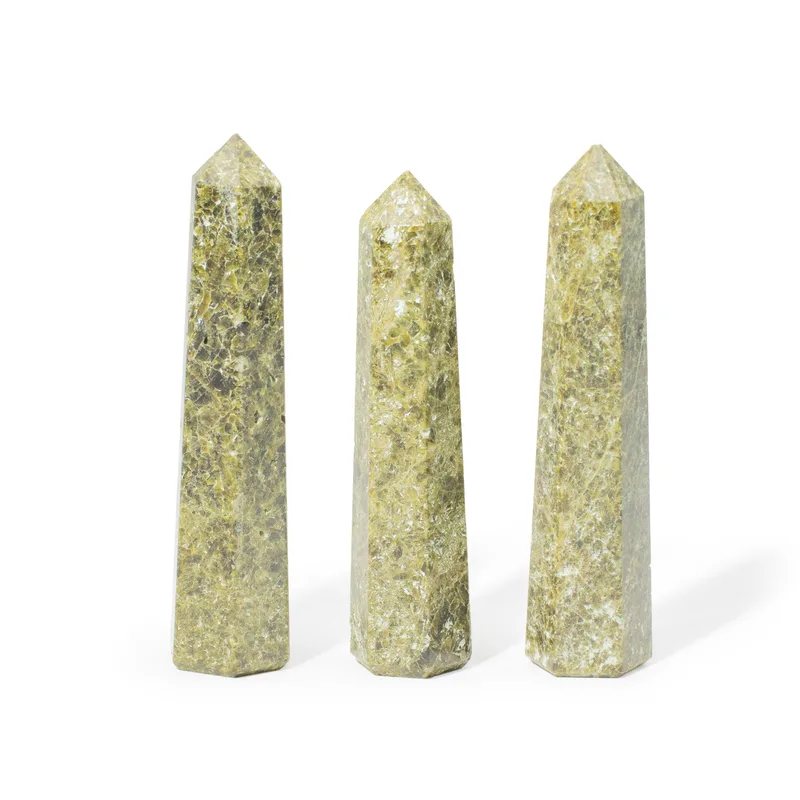 Gemstone Six Face Obelisk Point approx 11cm Epidote