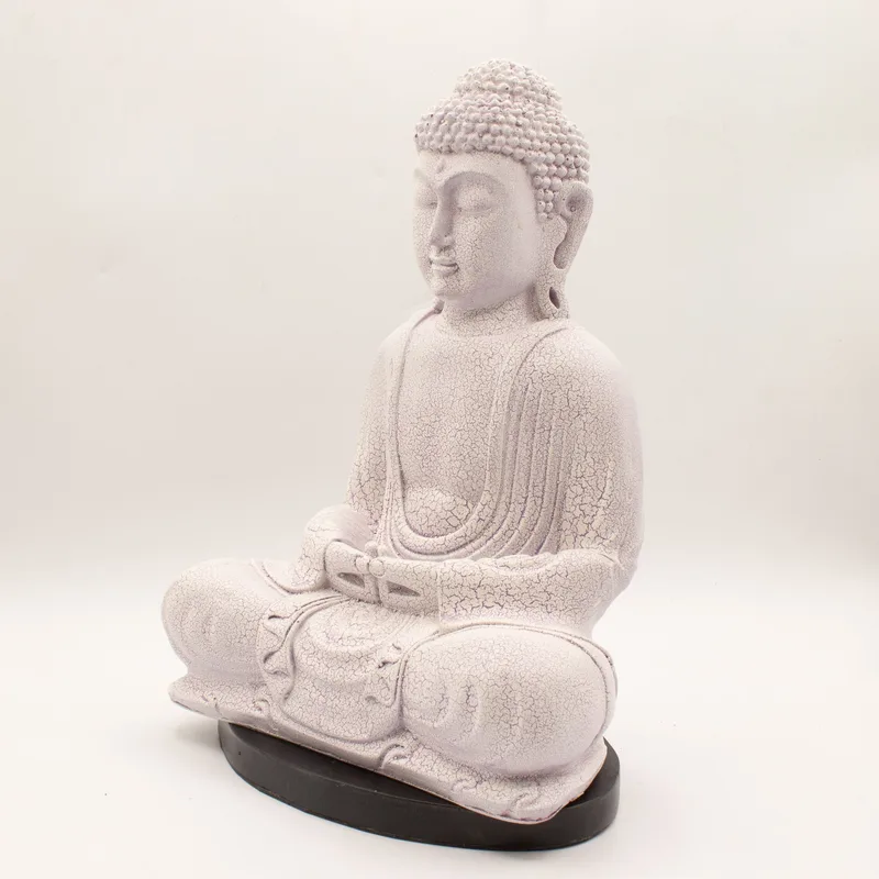 Meditation Buddha Lamp Lavanda Crackle Oval Stand — foto 6