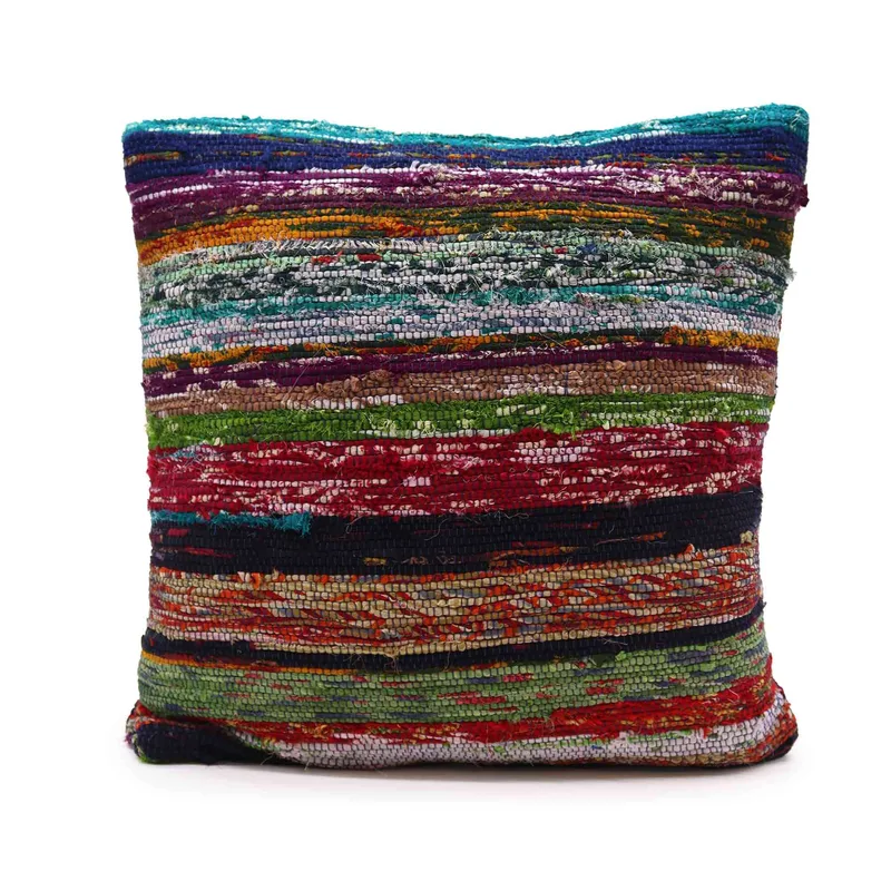 Rag Rug Cushion Covers 40x40cm Aqua Blues — foto 2