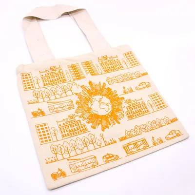 Big Cotton Shopping Bag - 38x42cm - City Life - 10oz — foto 1