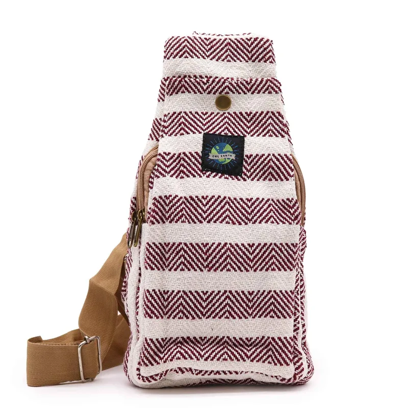Corpo Cross Bag Naturale Cotton Burgundy & Bianco