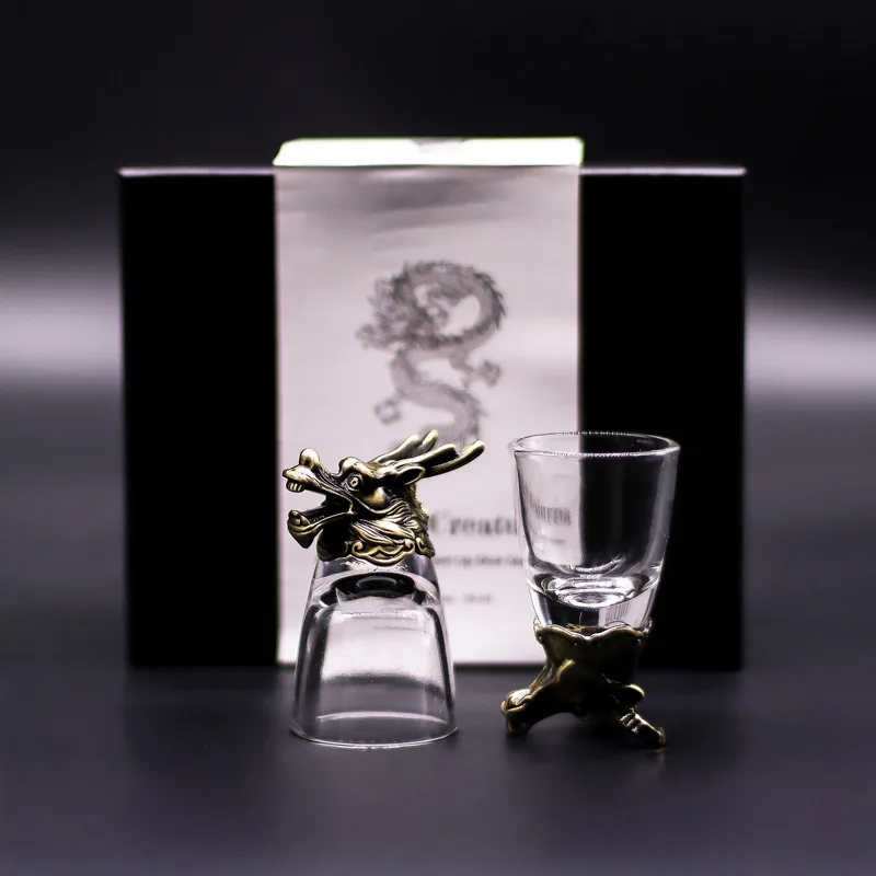 Gift Set of 6 Shot Glasses Selvatico Forest Creatures Antique Bronze — foto 3