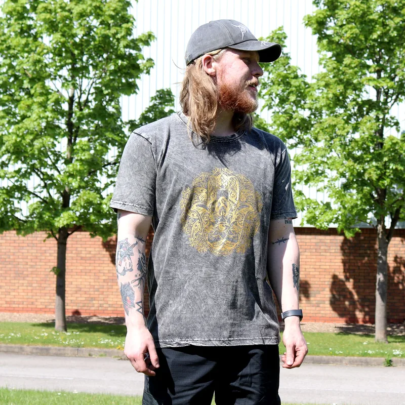 Nomad Sari Stonewashed Cotton T-Shirt – Hamsa – Dark Grey – XL — foto 3