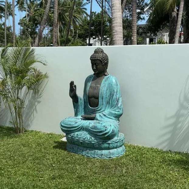 Grande Turchese & Pietra Buddha Teaching Su Lotus - 2m