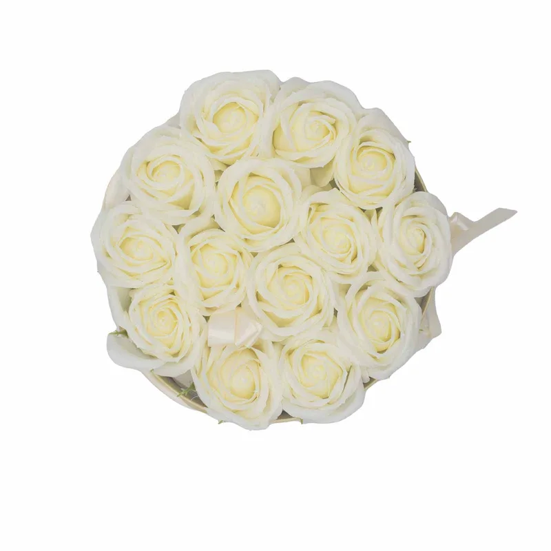Sapone Fiore Gift Bouquet 14 Crema Roses Round — foto 1