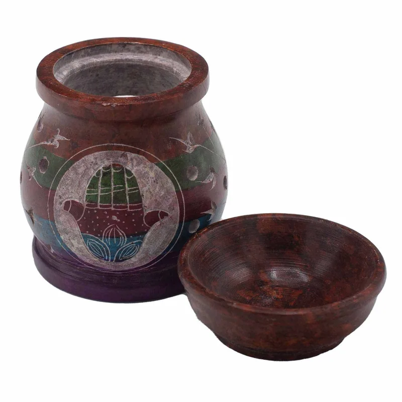 Soapstone Olio Bruciatore 10cm Hamsa Five Colours — foto 3