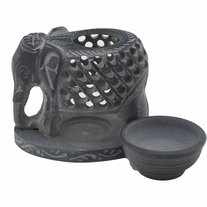 Soapstone Olio Bruciatore 10.5cm Standing Elephant — foto 1