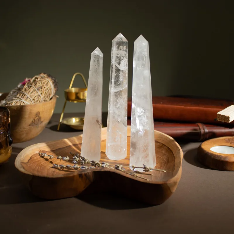 Gemstone Six Face Obelisk Poins approx 17cm Rock Crystal — foto 1