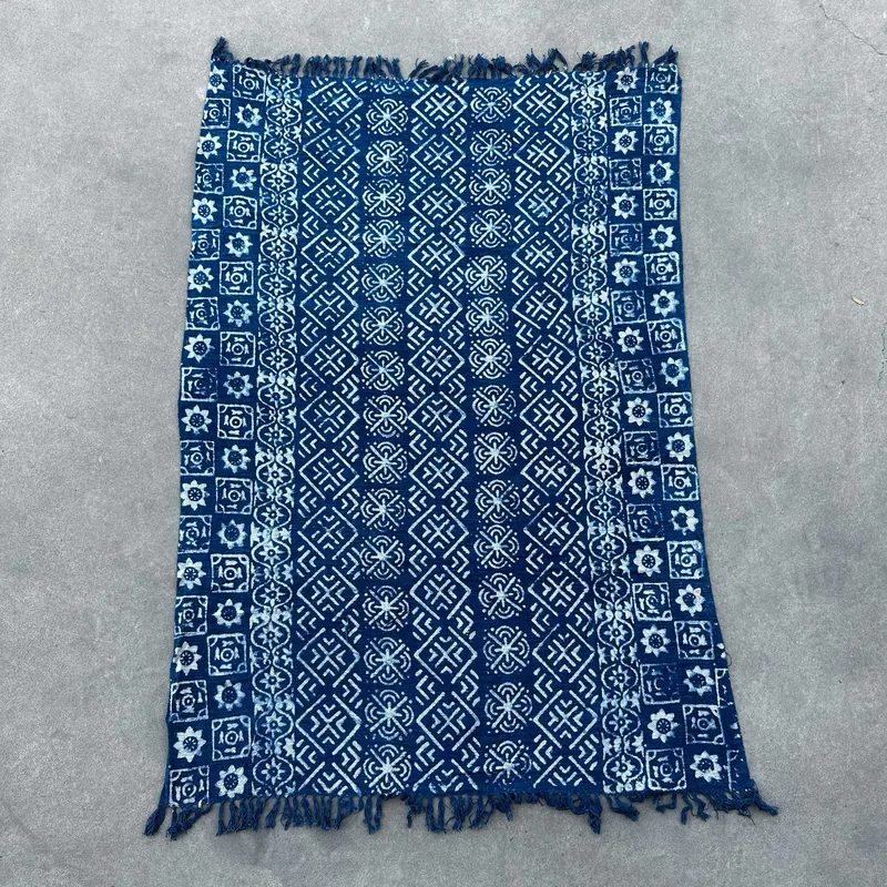 Fatto a mano Indigo Throw 170x120cm Desi Stripes