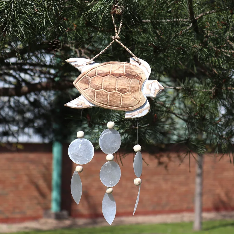 Whitewash Turtle Carving and Naturale Copis Drop