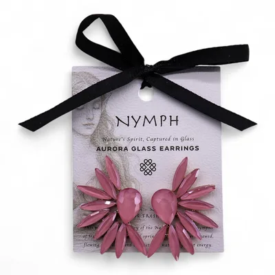 Soft Pink - Vintage Glass - Angel Wings - Earrings — foto 2