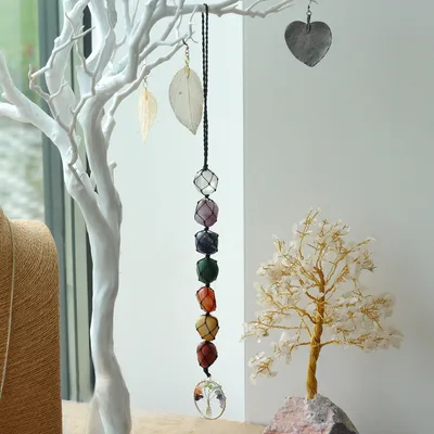 Hanging Chakra Stone Pendant Albero of Life — foto 1