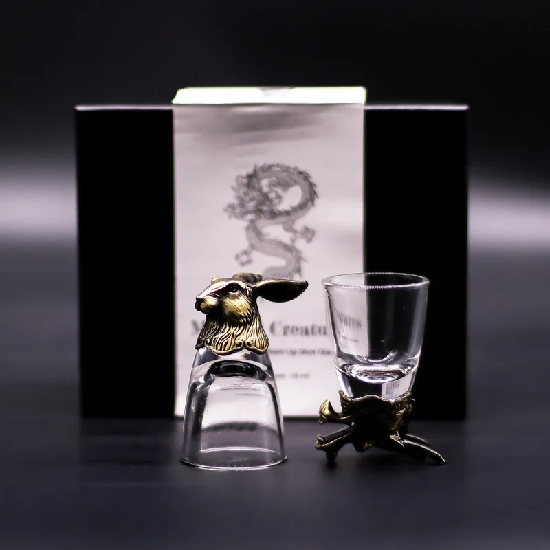 Gift Set of 6 Shot Glasses Selvatico Forest Creatures Antique Bronze — foto 2
