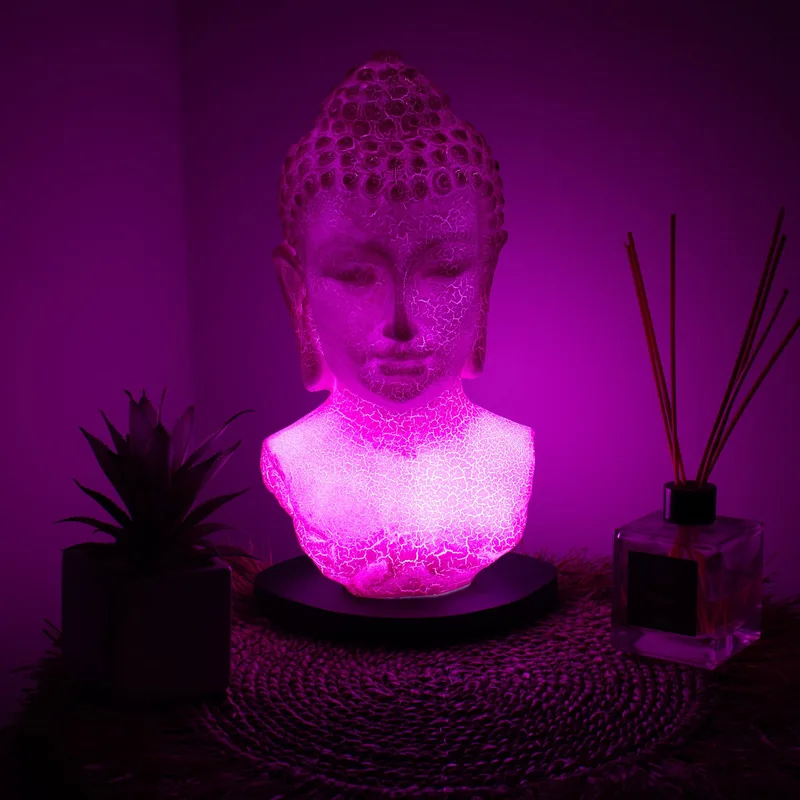 Buddha Bust Lamp Cherry Crackle Oval stand — foto 1