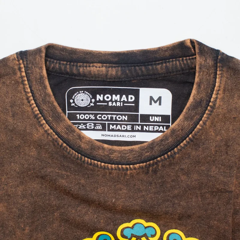 Nomad Sari Stonewashed Cotton T-Shirt Sun & Zodiac Brown Medium — foto 3