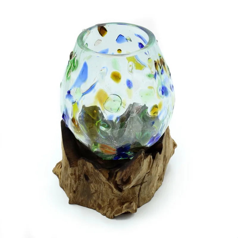 Molten Coloured Glass on Legno Medium Bowl — foto 1