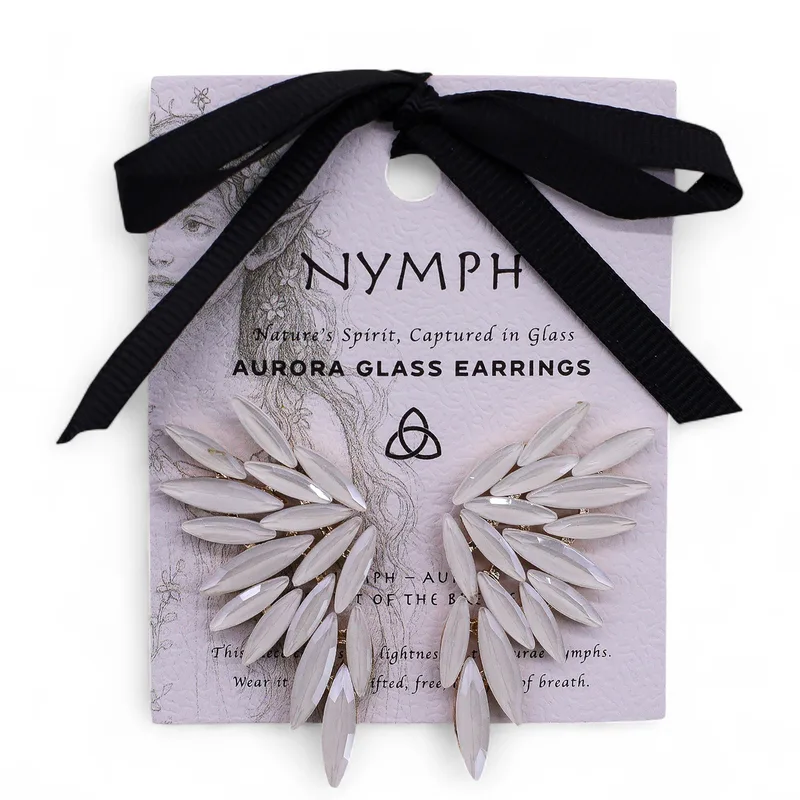 Pearl - Vintage Glass - Angel Wings - Earrings — foto 3
