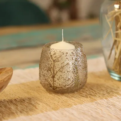 Naturale Floral Glass - Straight Candela Porta - Pino - (10x9cm) — foto 3