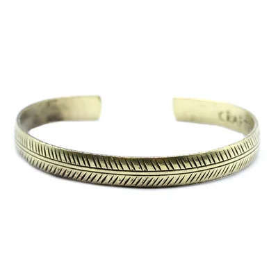 Bracciale Tibetano in Ottone - Sottile Foglia Tribale — foto 3