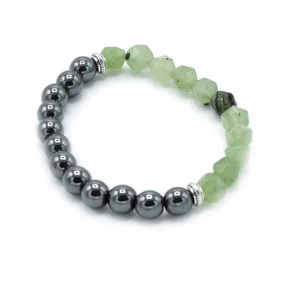Bracciale con Pietre Naturali Tagliate - Giada Magnetica — foto 1
